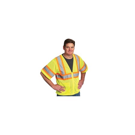 Pip CLASS 3 MESH VEST2 POCKETS ZIPPER CLOSURE, PK 50 303-HSVPLY-3X